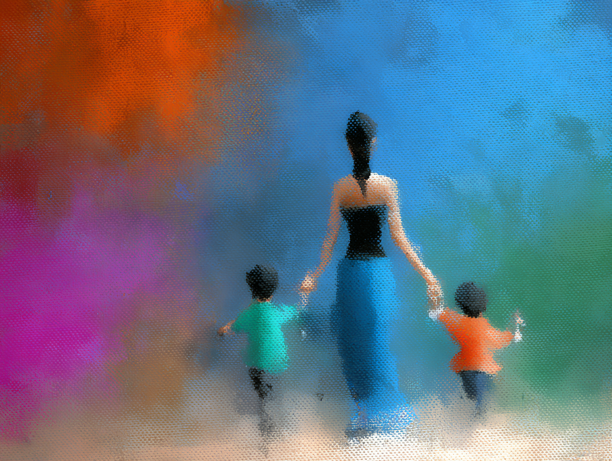 Illustration of a family together